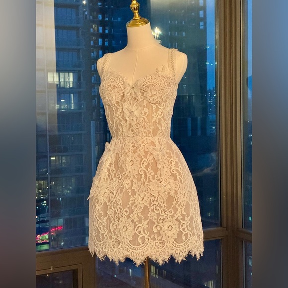 🆕 BRONX & BANCO 🧿 NWOT Colette Blanc Lace Mini Dress, White, Sz S / US 4 - Picture 3 of 16